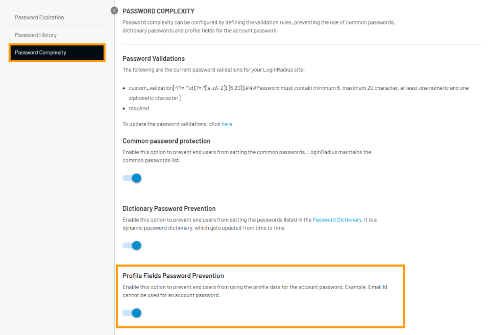 Authentication Concepts Password Policy Loginradius Docs