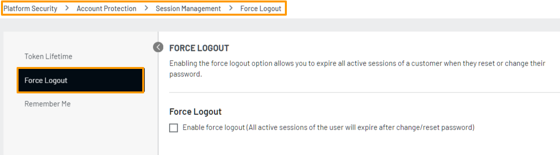 force logout forcelogut