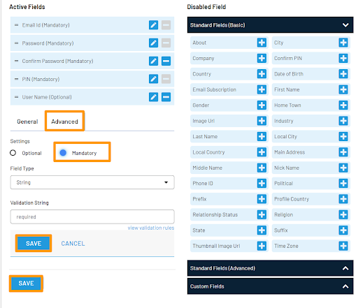 stad field Config Field Configuration