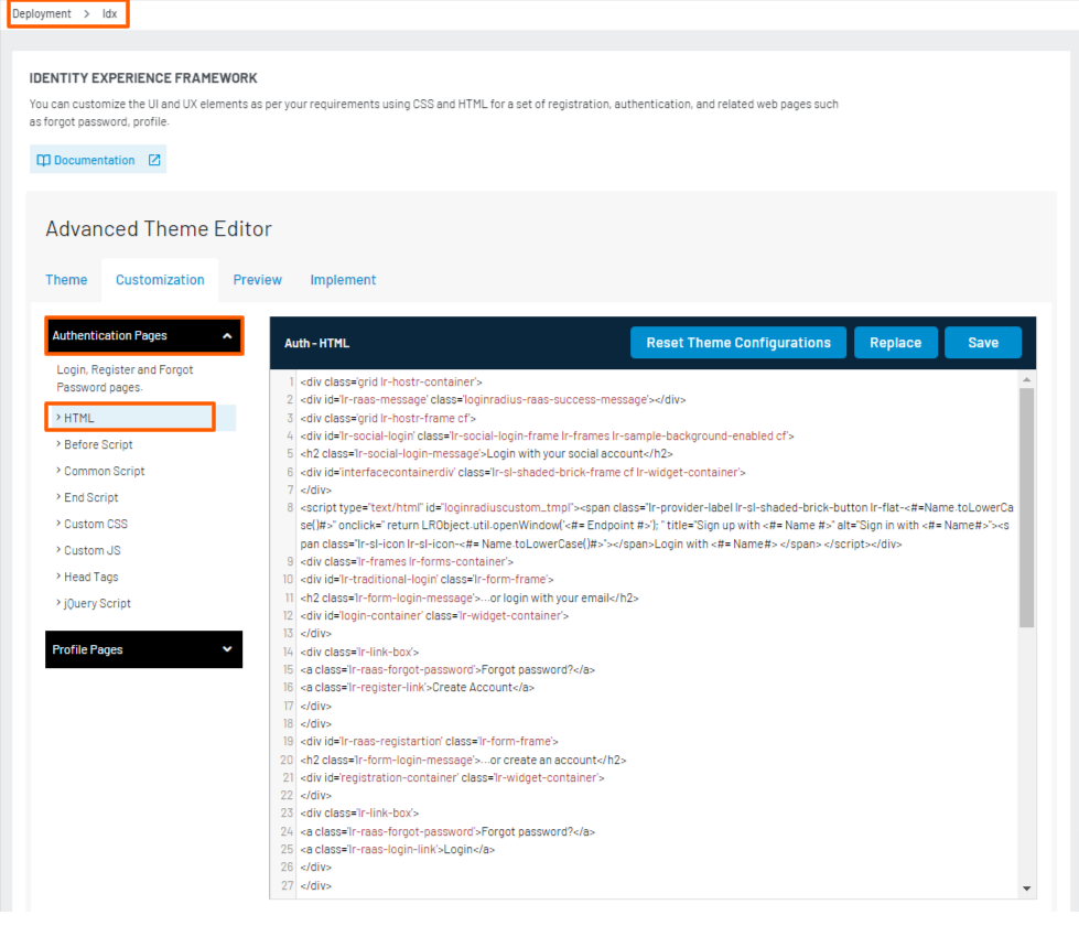 IDX Authentication HTML Save IDX Authentication HTML Save