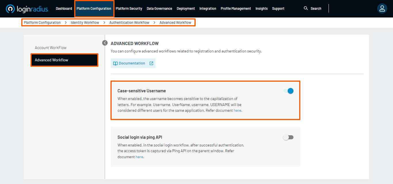 Advanced Workflow - Case-sensitive Username Advanced Workflow - Case-sensitive Username