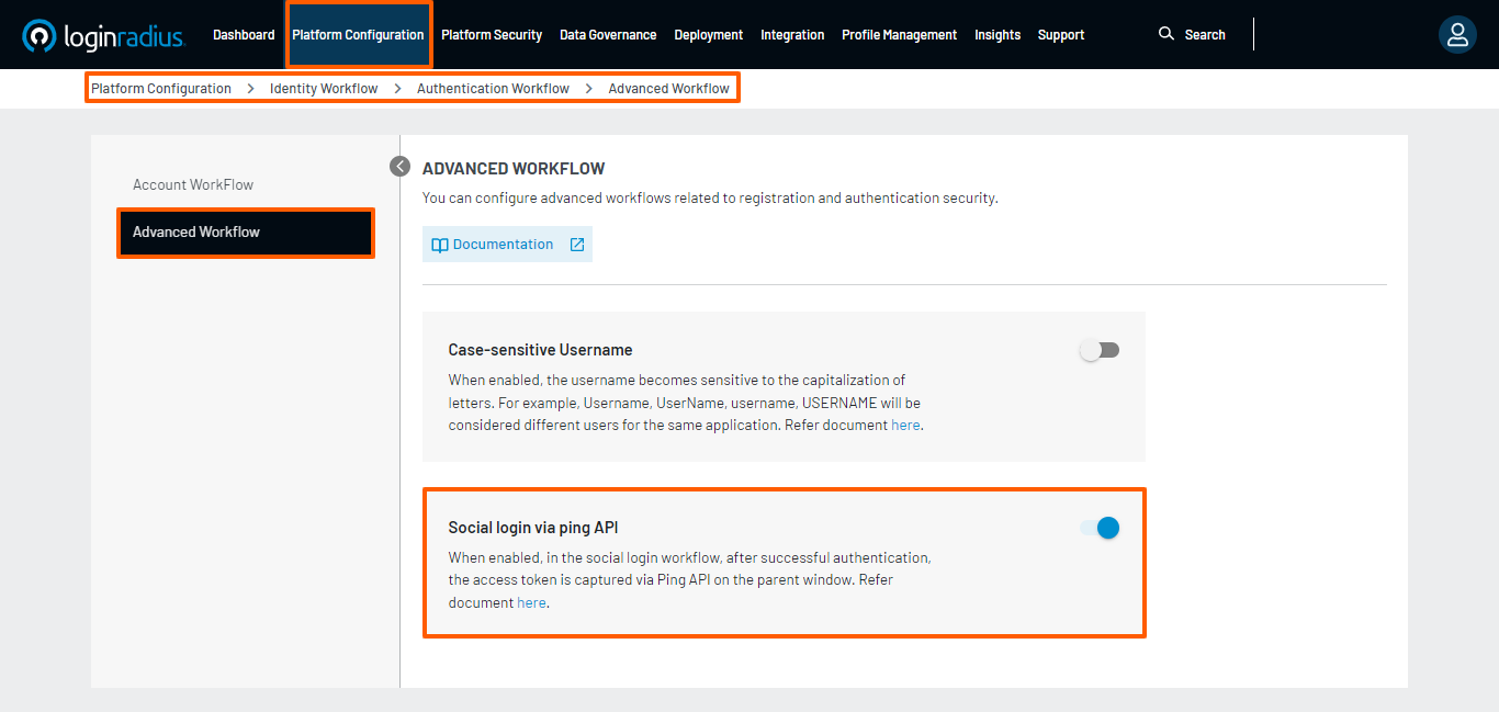 Advanced Workflow - Social login via ping API Advanced Workflow - Social login via ping API