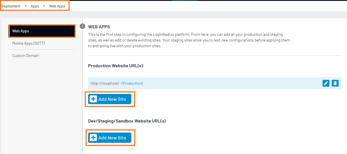 Add New Site Add New Site