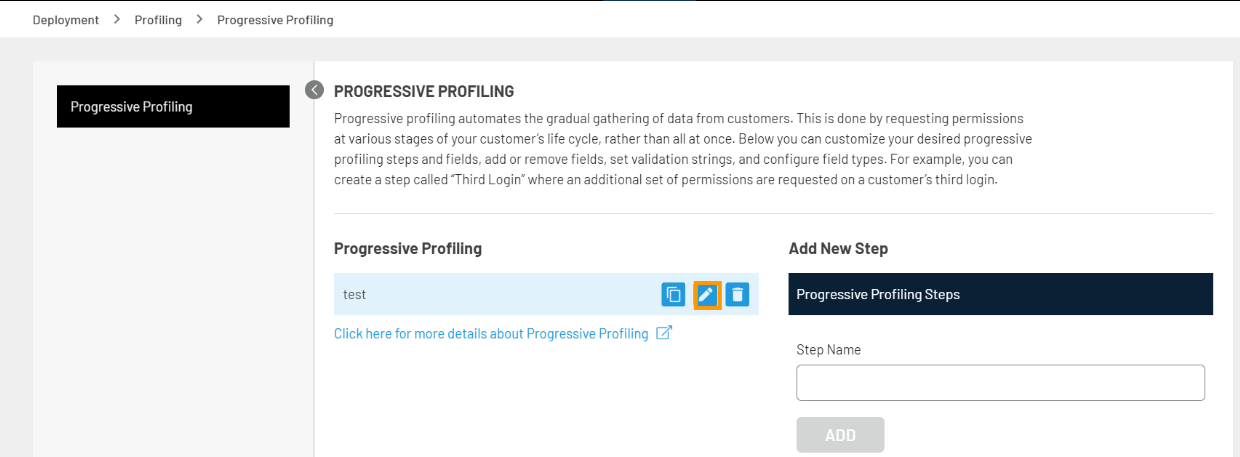 progressive profiling Edit fields