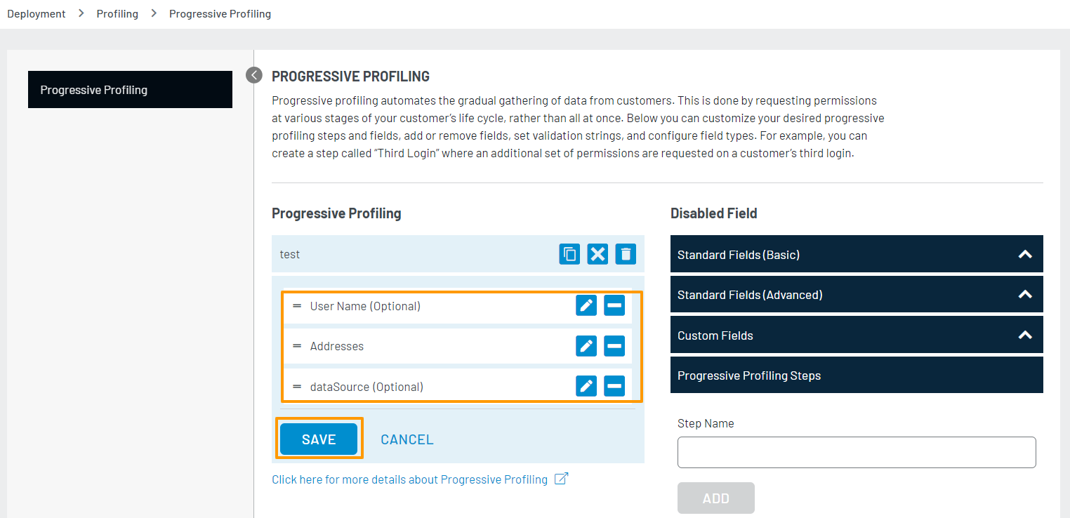All added field save
