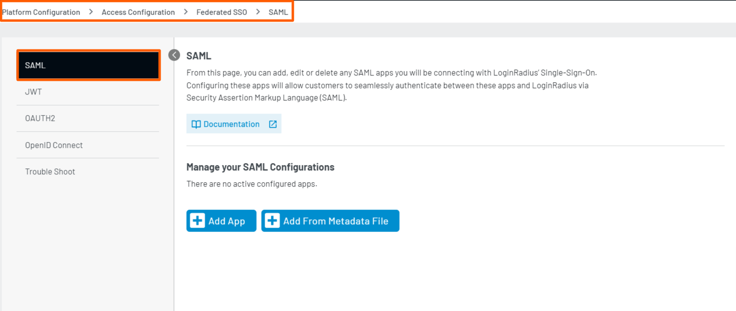 Federated SSO - SAML Federated SSO - SAML